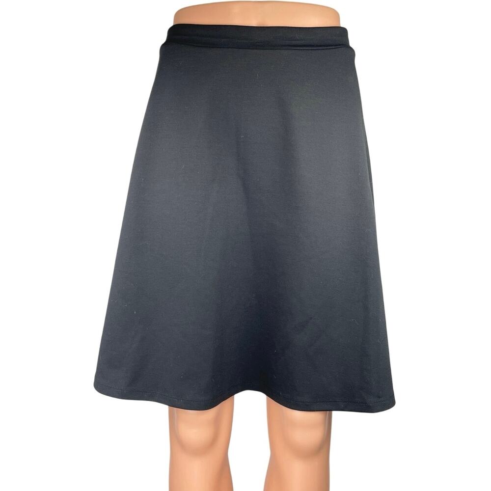 GAP Women's Black Side Zip Casual Knee Length A-Line Flared Skirt Size M Tall